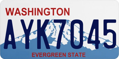 WA license plate AYK7045