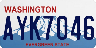 WA license plate AYK7046
