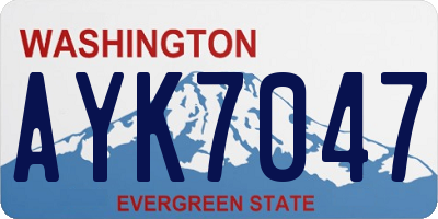 WA license plate AYK7047