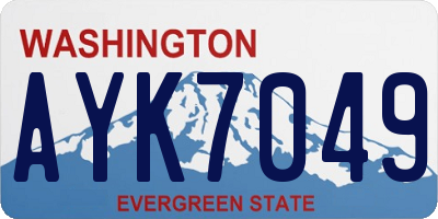 WA license plate AYK7049