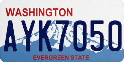 WA license plate AYK7050
