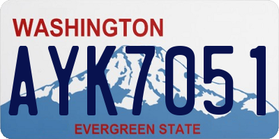 WA license plate AYK7051