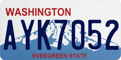 WA license plate AYK7052