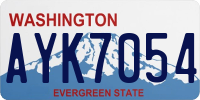 WA license plate AYK7054