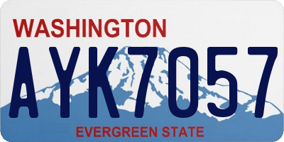 WA license plate AYK7057