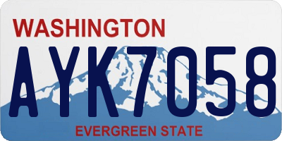 WA license plate AYK7058