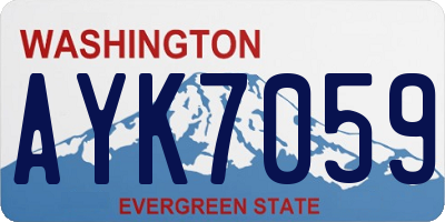 WA license plate AYK7059