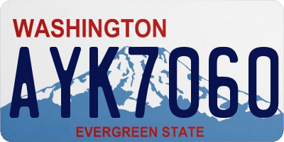 WA license plate AYK7060