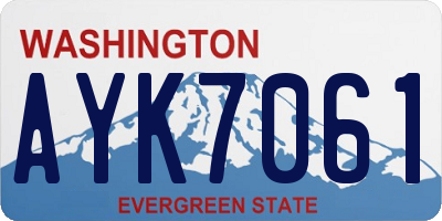 WA license plate AYK7061