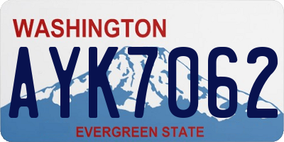 WA license plate AYK7062