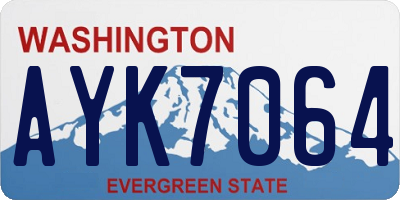 WA license plate AYK7064