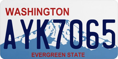 WA license plate AYK7065