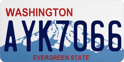WA license plate AYK7066
