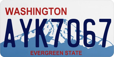 WA license plate AYK7067