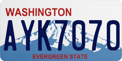WA license plate AYK7070