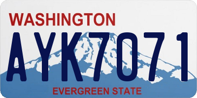 WA license plate AYK7071