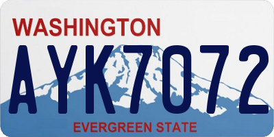 WA license plate AYK7072