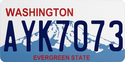 WA license plate AYK7073