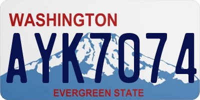 WA license plate AYK7074