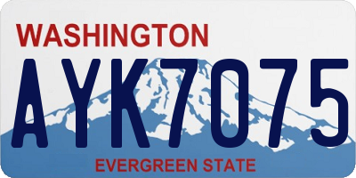 WA license plate AYK7075