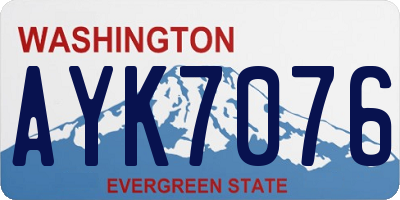 WA license plate AYK7076