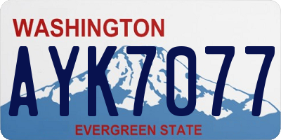 WA license plate AYK7077