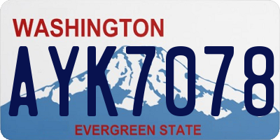 WA license plate AYK7078