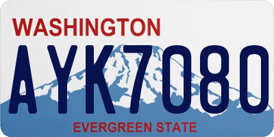WA license plate AYK7080
