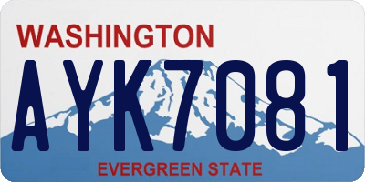 WA license plate AYK7081