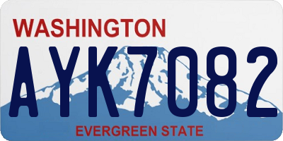 WA license plate AYK7082