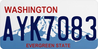 WA license plate AYK7083