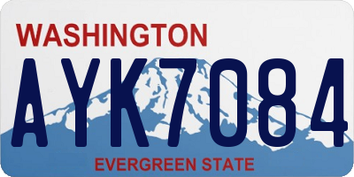 WA license plate AYK7084