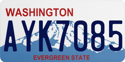 WA license plate AYK7085