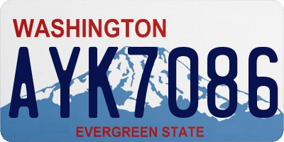 WA license plate AYK7086