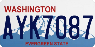WA license plate AYK7087