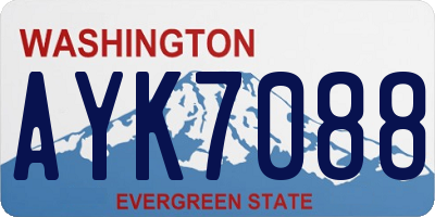 WA license plate AYK7088