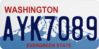 WA license plate AYK7089