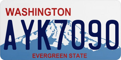 WA license plate AYK7090