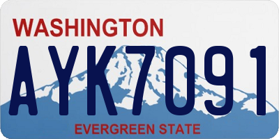 WA license plate AYK7091