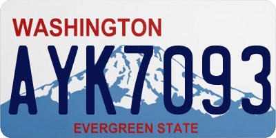 WA license plate AYK7093