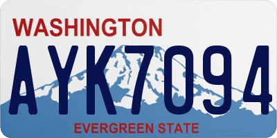 WA license plate AYK7094