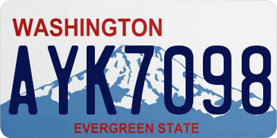 WA license plate AYK7098
