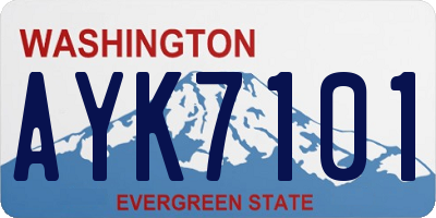 WA license plate AYK7101