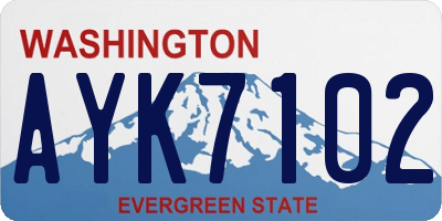 WA license plate AYK7102