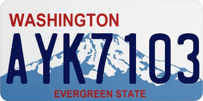 WA license plate AYK7103