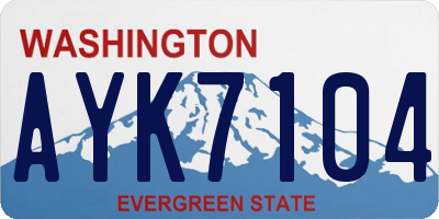 WA license plate AYK7104