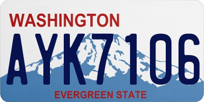 WA license plate AYK7106