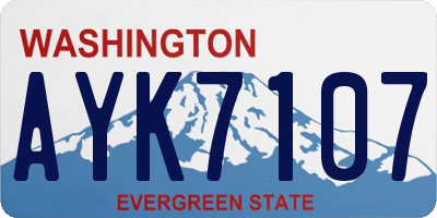 WA license plate AYK7107