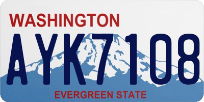 WA license plate AYK7108
