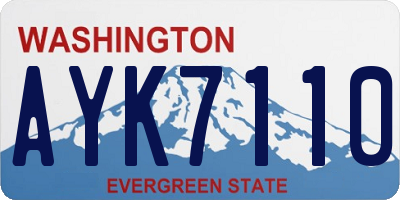 WA license plate AYK7110